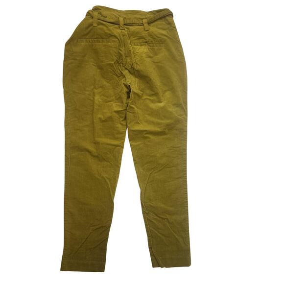 7th Avenue Chartreuse Corduroy Cotton Blend Paperbag pants Size 6 - Picture 3 of 3